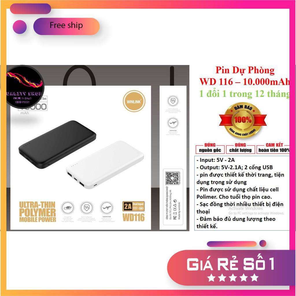 Pin dự phòng winlink hàng chính hãng WD116 - 10.000mAh