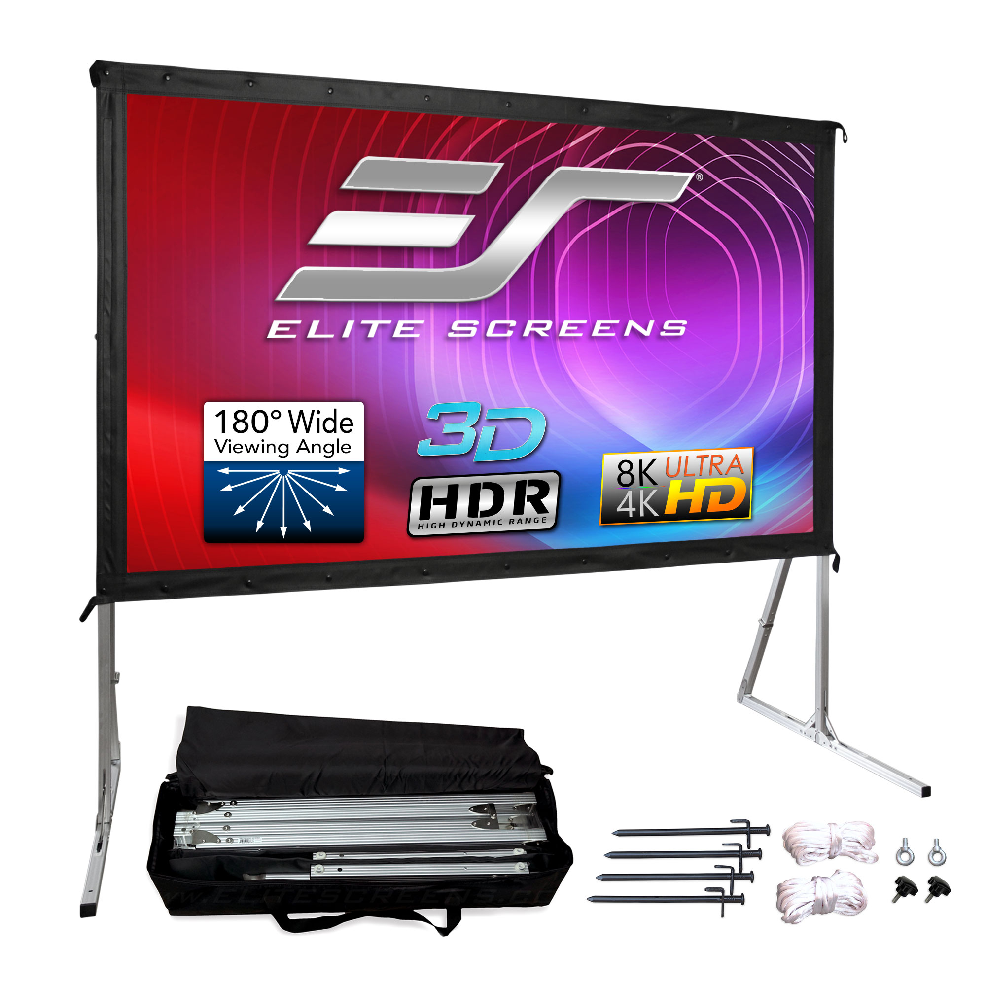 Màn Chiếu Elite Screens Dòng Yard Master 2 Dual (chiếu 2 mặt), 100 inch Tỷ lệ Khung Hình 16:9 (Vùng hiển thị 124.5 x 220.1 cm) 0.8 Gain (OMS100H2-DUAL) – Hàng Chính Hãng