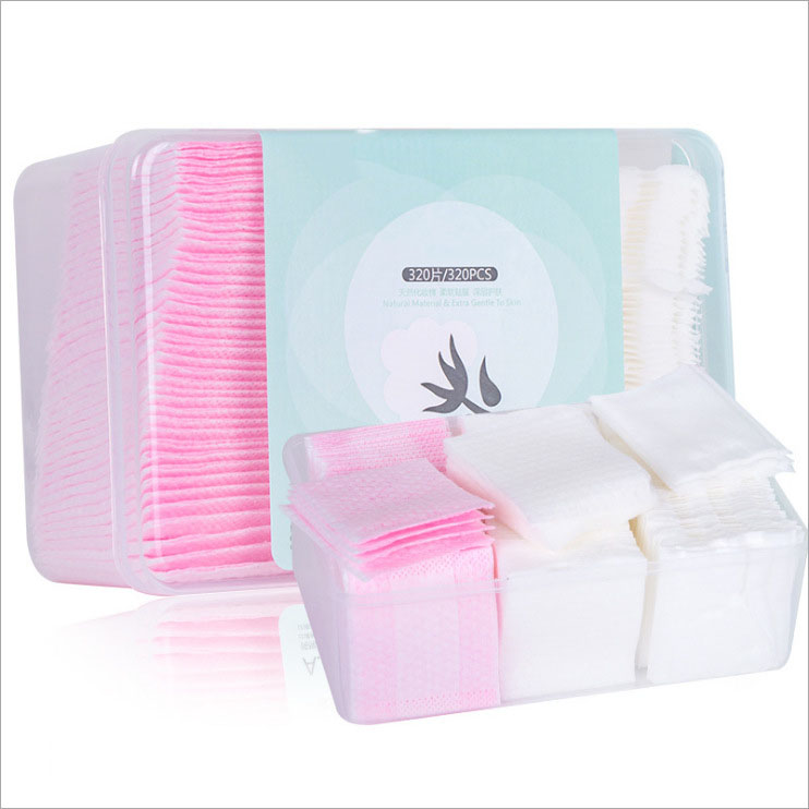 Hộp 320 Bông Tẩy Trang Nature Dày 3 Lớp 100% Cotton Mềm Mịn