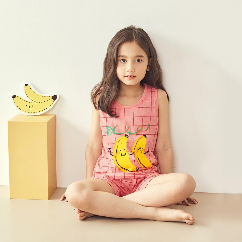 Bộ đồ ba lỗ mặc nhà cotton mịn cho bé gái U4005 - Unifriend Hàn Quốc, Cotton Organic