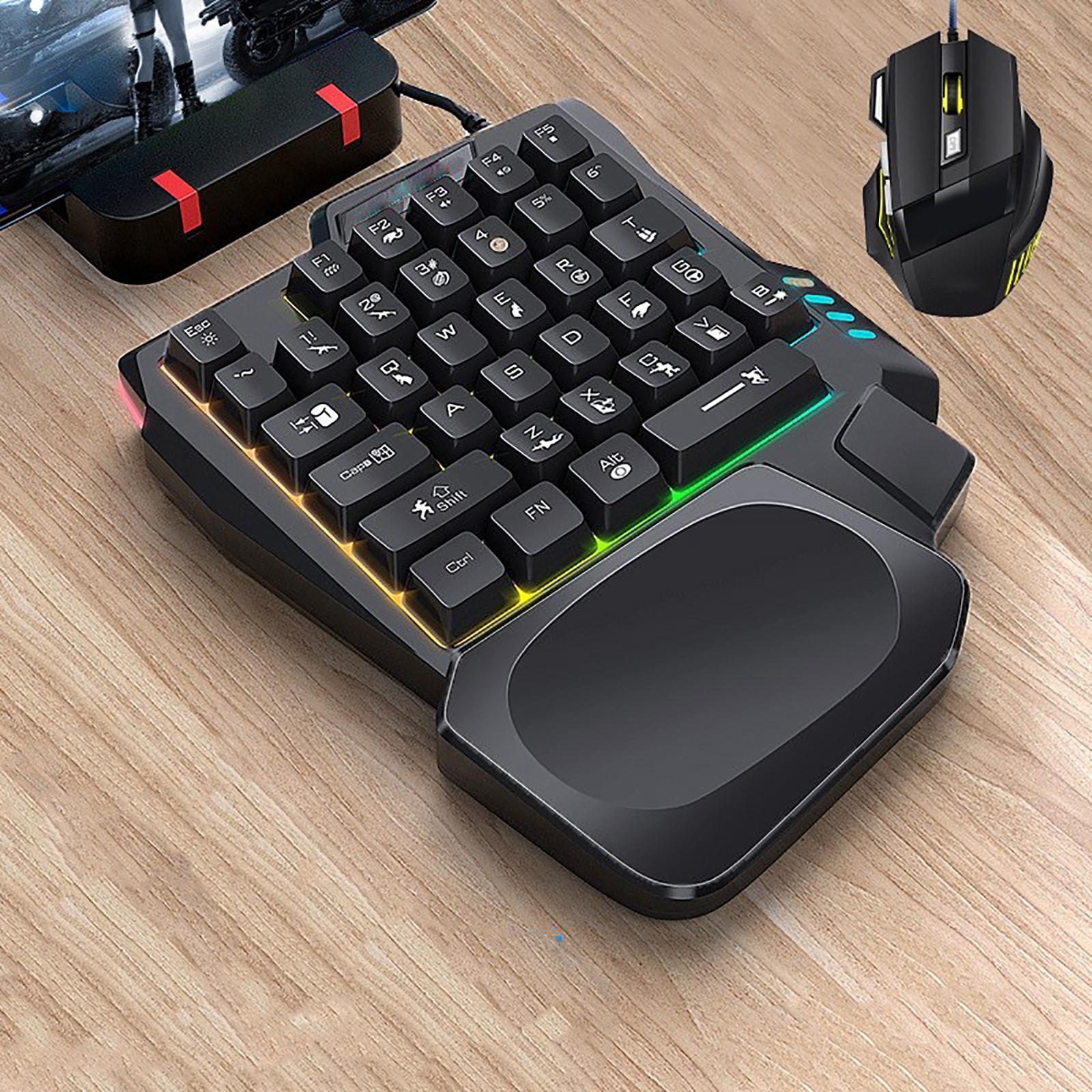 Gaming Keypad RGB Backlit Small -Handed 35 Keys Lightweighted for Laptop