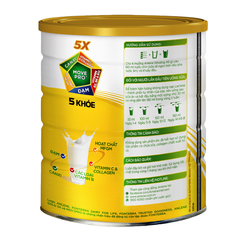 Combo 2 Sữa Bột Anlene Gold 5X Hương Vanilla tặng dù Anlene