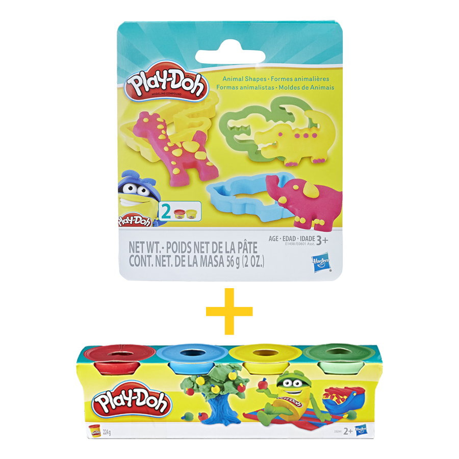 Đồ Chơi PLAYDOH Combo Bột Nặn Mini 4 Màu + Bộ Pd Đầu Đời CB23241-E0801