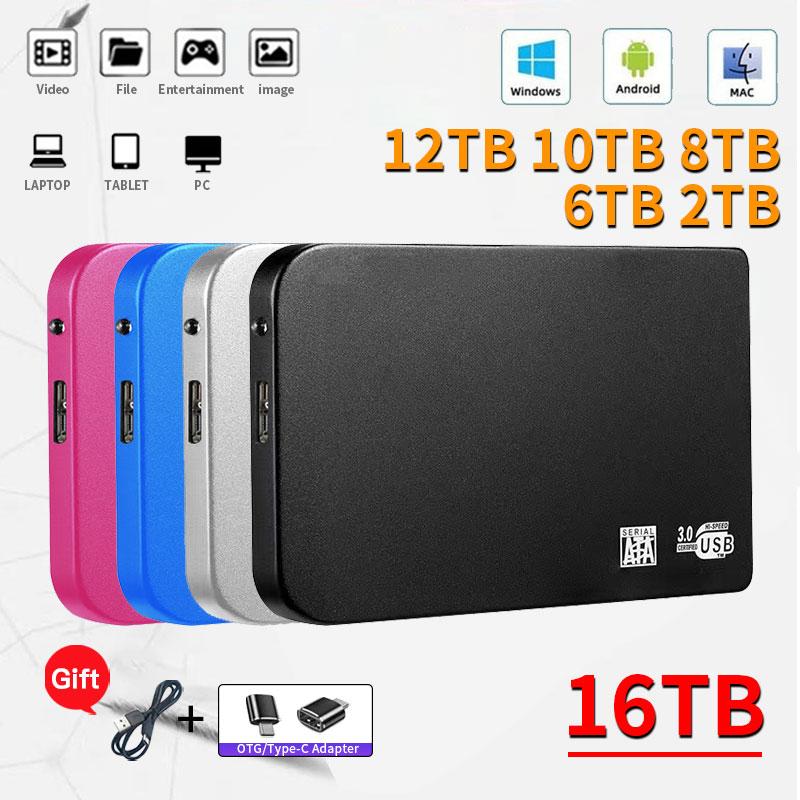 Ổ cứng di động 1TB Ssd 500GB Lưu trữ lớn Đĩa thể rắn ngoài Type-C Tương thích cho Máy tính xách tay/PC Máy tính để bàn Ổ cứng gắn ngoài SSD Màu sắc: Đen 1TB