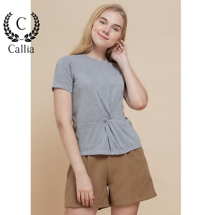 Áo thun kiểu nữ Callia Cara Grey cổ tròn