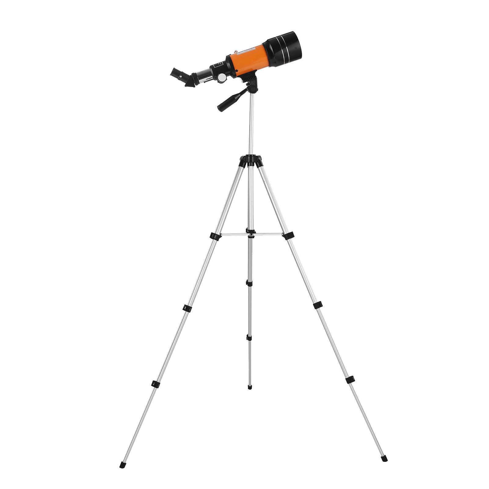 70mm Astronomical Telescope 150X High Power Monocular Telescope Refractor Spotting Scope with 5×24 Finder Scope Tripod