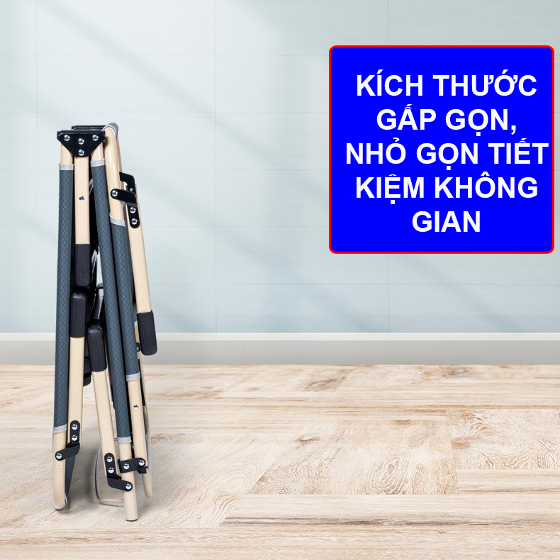 Giường xếp gọn văn phòng NIKITA siêu bền - Khung thép sơn tĩnh điện - Vải bạt 4D