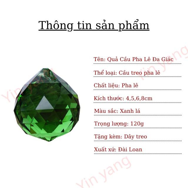 Quả Cầu Treo Pha Lê Phong Thủy Màu Xanh Lục