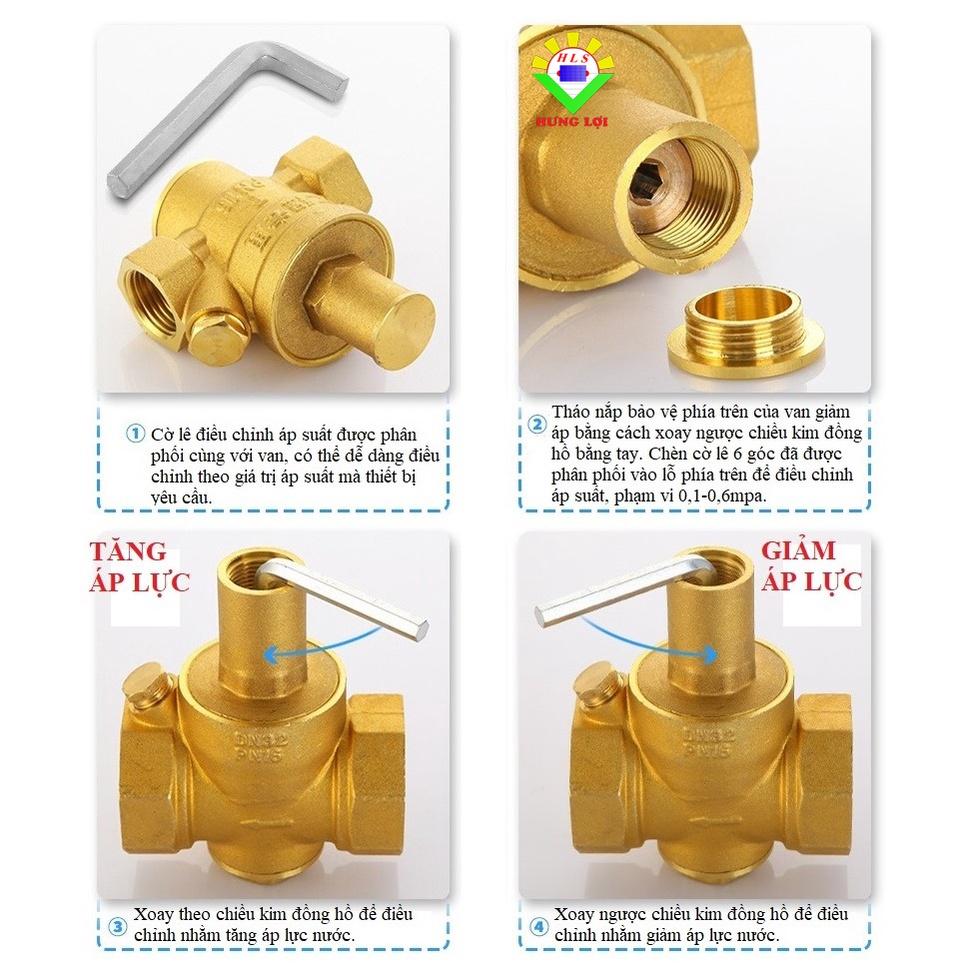 Van giảm áp suất nước cao tầng DN15 DN20 DN25 bằng đồng thau tiện dụng