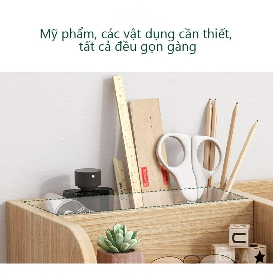 Tủ Gỗ Đựng Sách Để Bàn, Tab Để Tài Liệu Có Ngăn Kéo