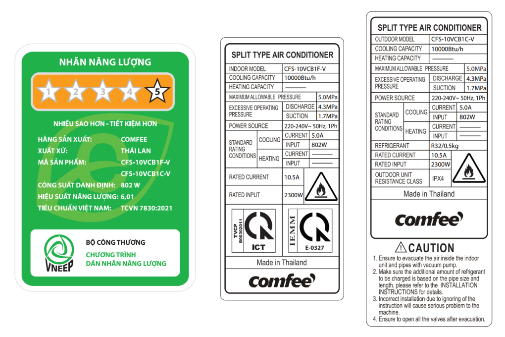 CFS-10VCB1F-V - Máy Lạnh Comfee Inverter 1 HP CFS-10VCB1 - Hàng Chính Hãng