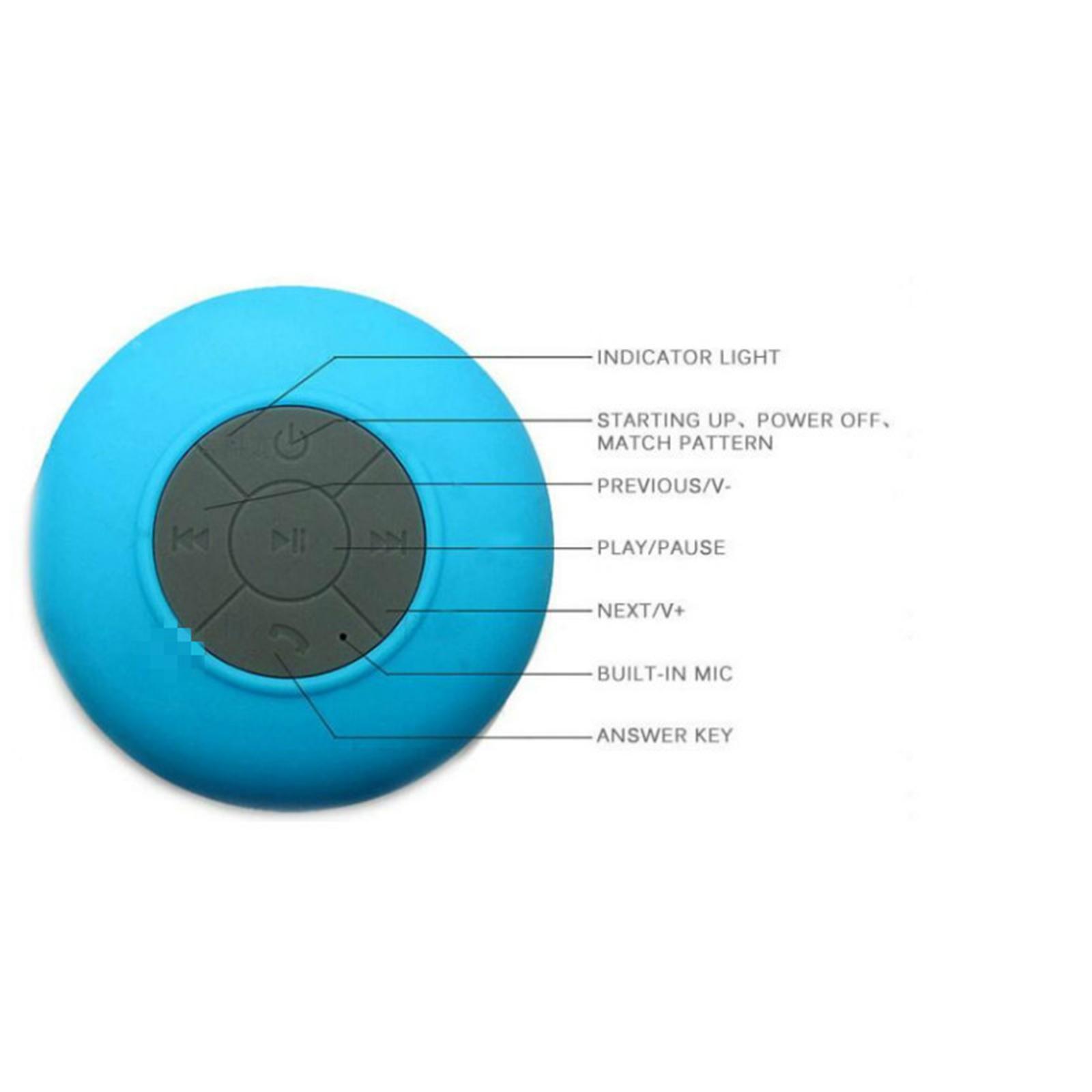 Portable Bluetooth Speaker Shower Waterproof with Suction Cup Outdoor