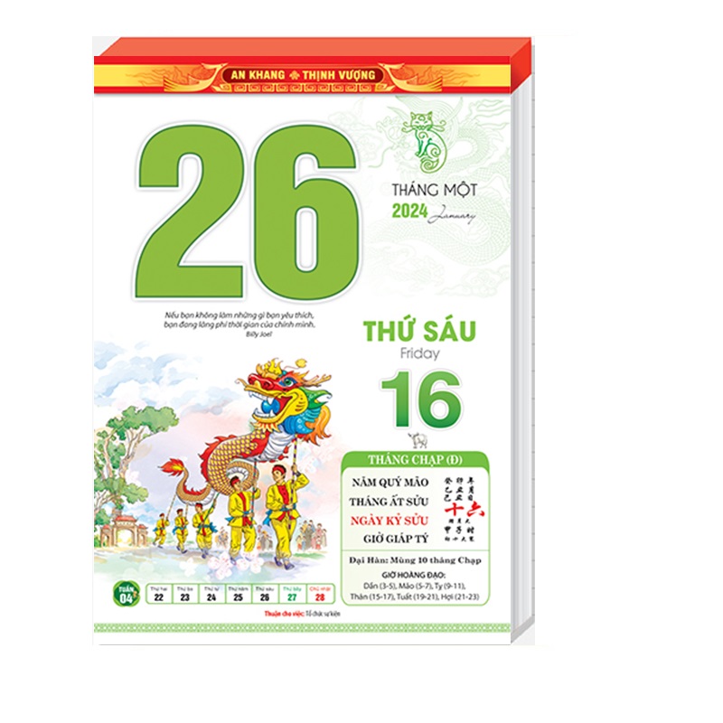 Bloc lịch 2024 - kích thước 17cm x 25 cm – Trò chơi dân gian - NH09