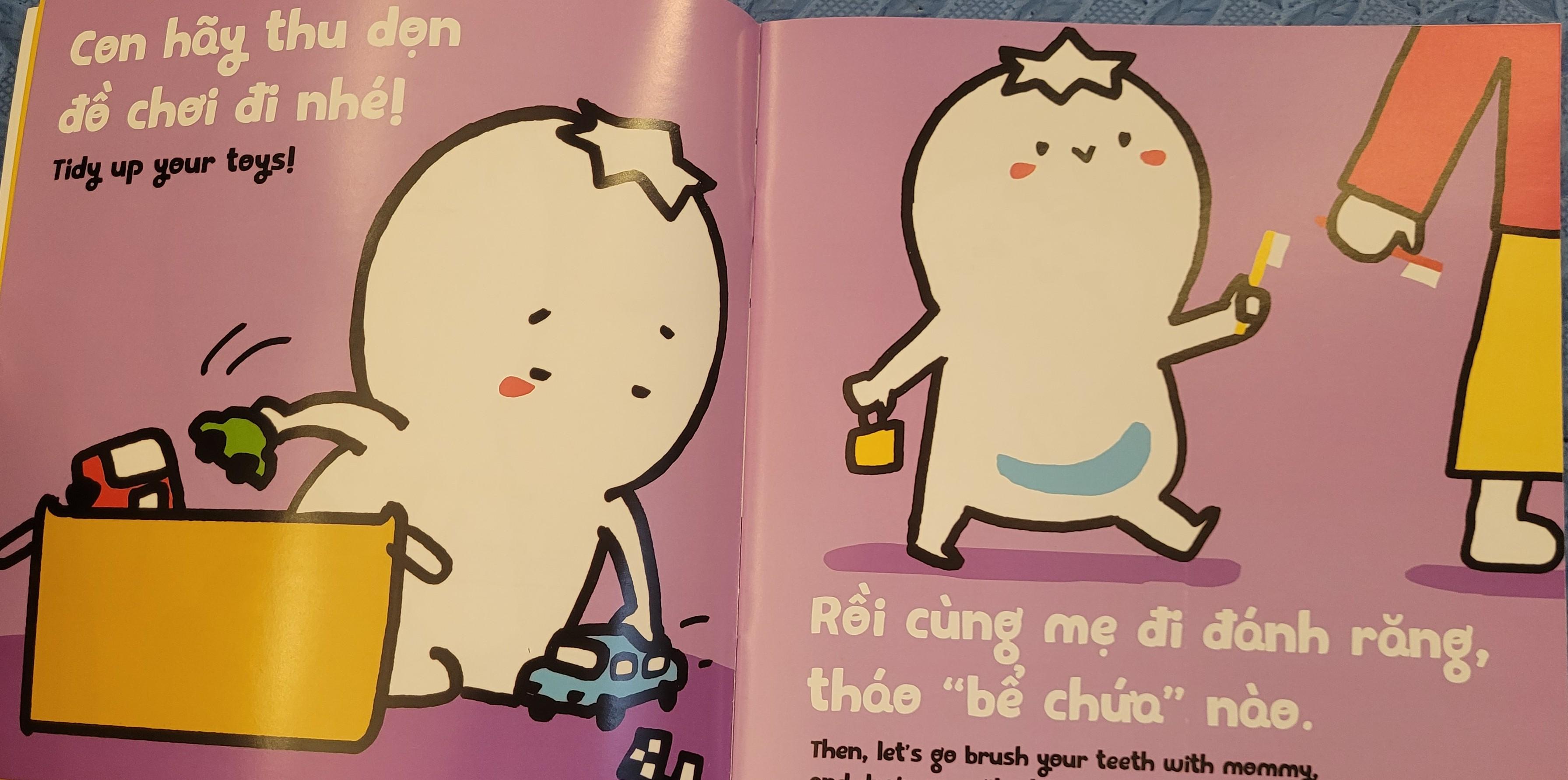 Sách Ehon Miu Bé Nhỏ Phần 1 Song Ngữ - Đừng Thức Khuya Nhé