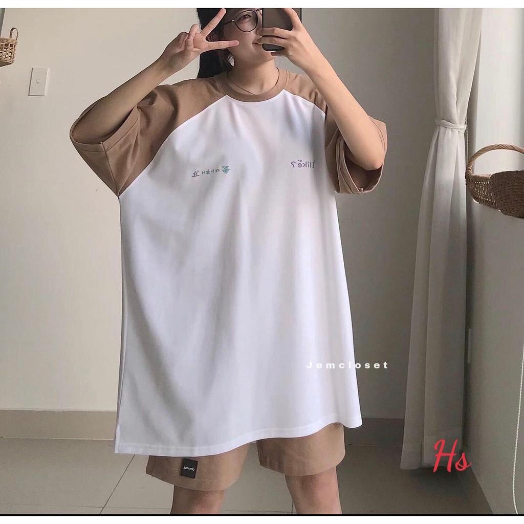 Bộ Đùi Áo Phông In Chữ Hàn Zaclang - Set thể thao uzzlang unisex áo thu tay lỡ chất cotton form rộng quần cộc T M Store
