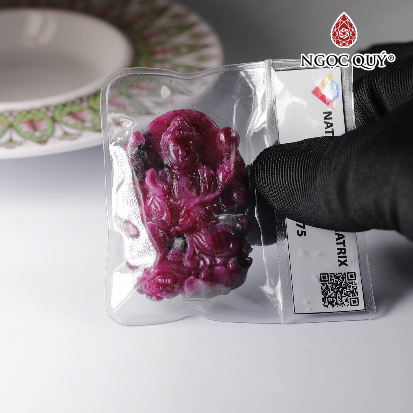 Mặt day chuyền phật bà quan âm ruby nam phi mệnh hỏa, thổ - Ngọc Quý Gemstones