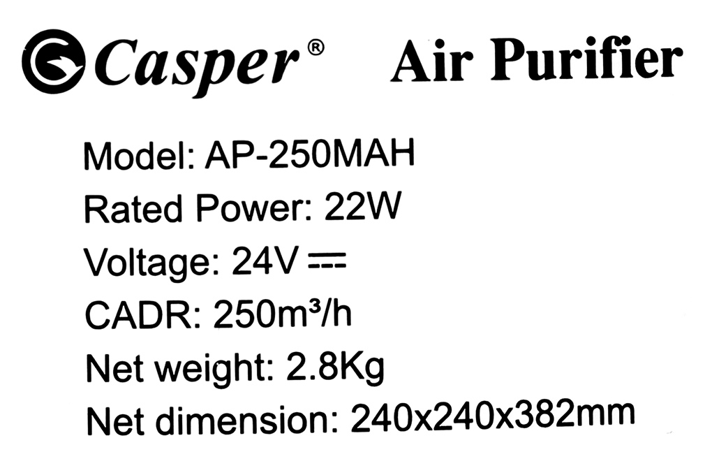 Máy lọc không khí Casper AP-250MAH 22W - Hàng chính hãng