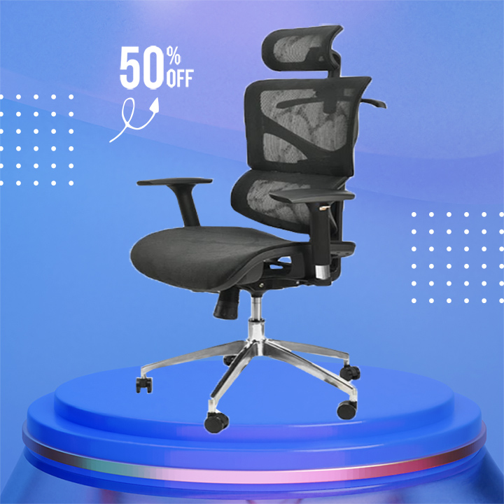 Ghế Công Thái Học Ergonomic Cao Cấp M084 Cho Văn Phòng, Bọc Full Lưới Có Tựa Đầu Điều Chỉnh