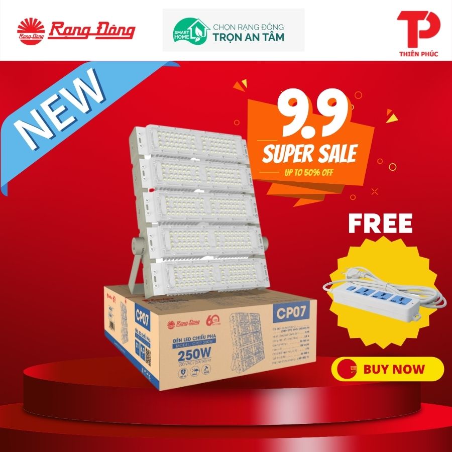 Đèn LED chiếu pha 150W Rạng Đông Model: CP07 150W Sử dụng chip LumiLED chuyên dụng cho chiếu sáng ngoài trời.