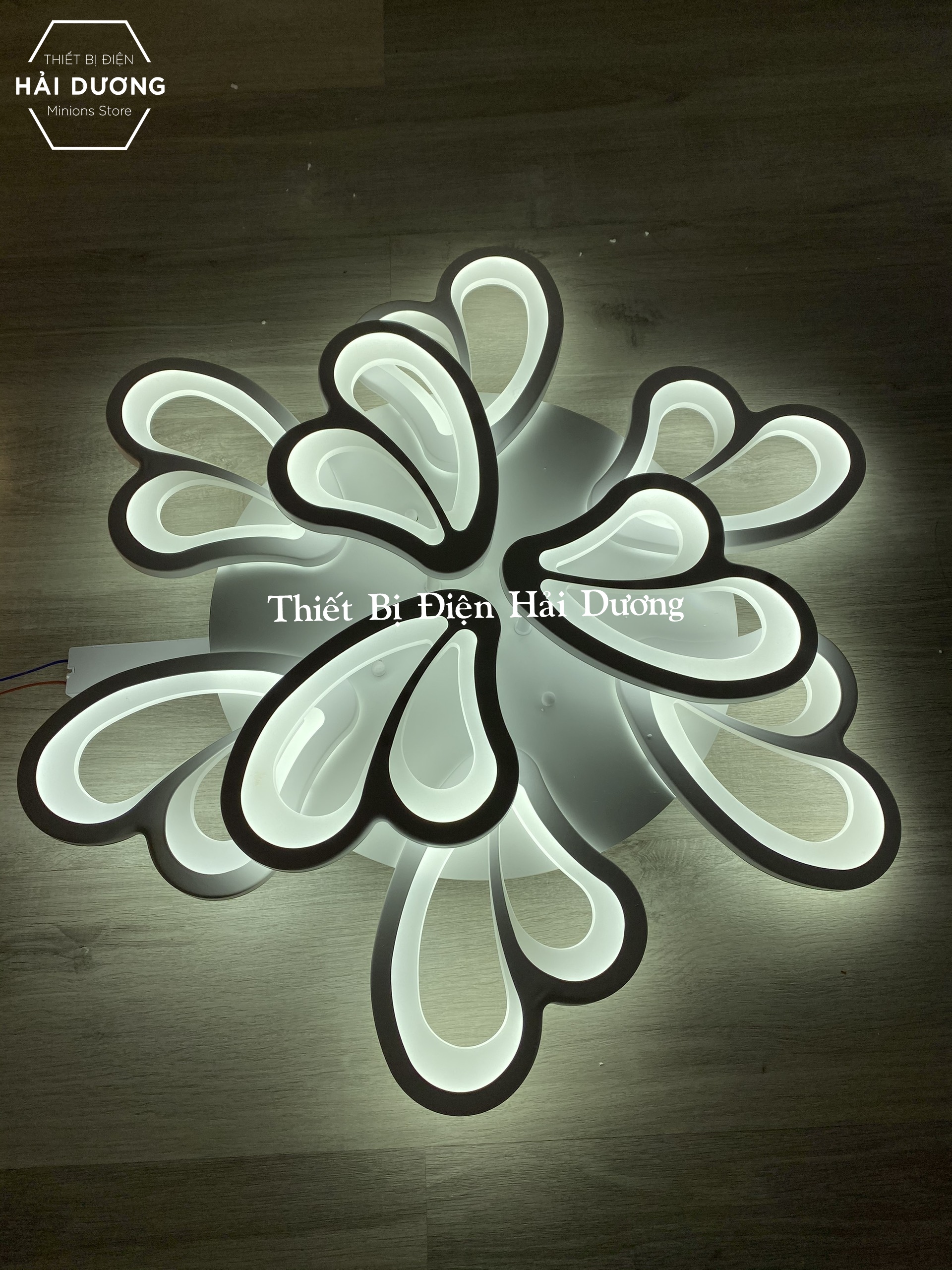 Đèn Ốp Trần Decor 9 Cánh Bướm NT020 - 3 Chế Độ Ánh Sáng - Tăng Giảm Ánh Sáng - Điều Khiển Từ Xa - Kết Nối Điện Thoại