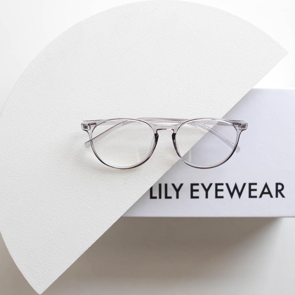 Gọng kính mắt tròn trong suốt Lilyeyewear Nam Nữ nhựa dẻo màu sắc Thời trang C0003