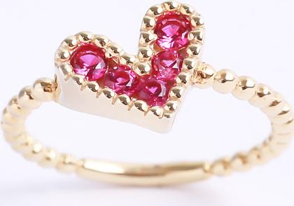Nhẫn bạc kiểu trái tim đính hột đỏ sang trọng Gix Jewel N12
