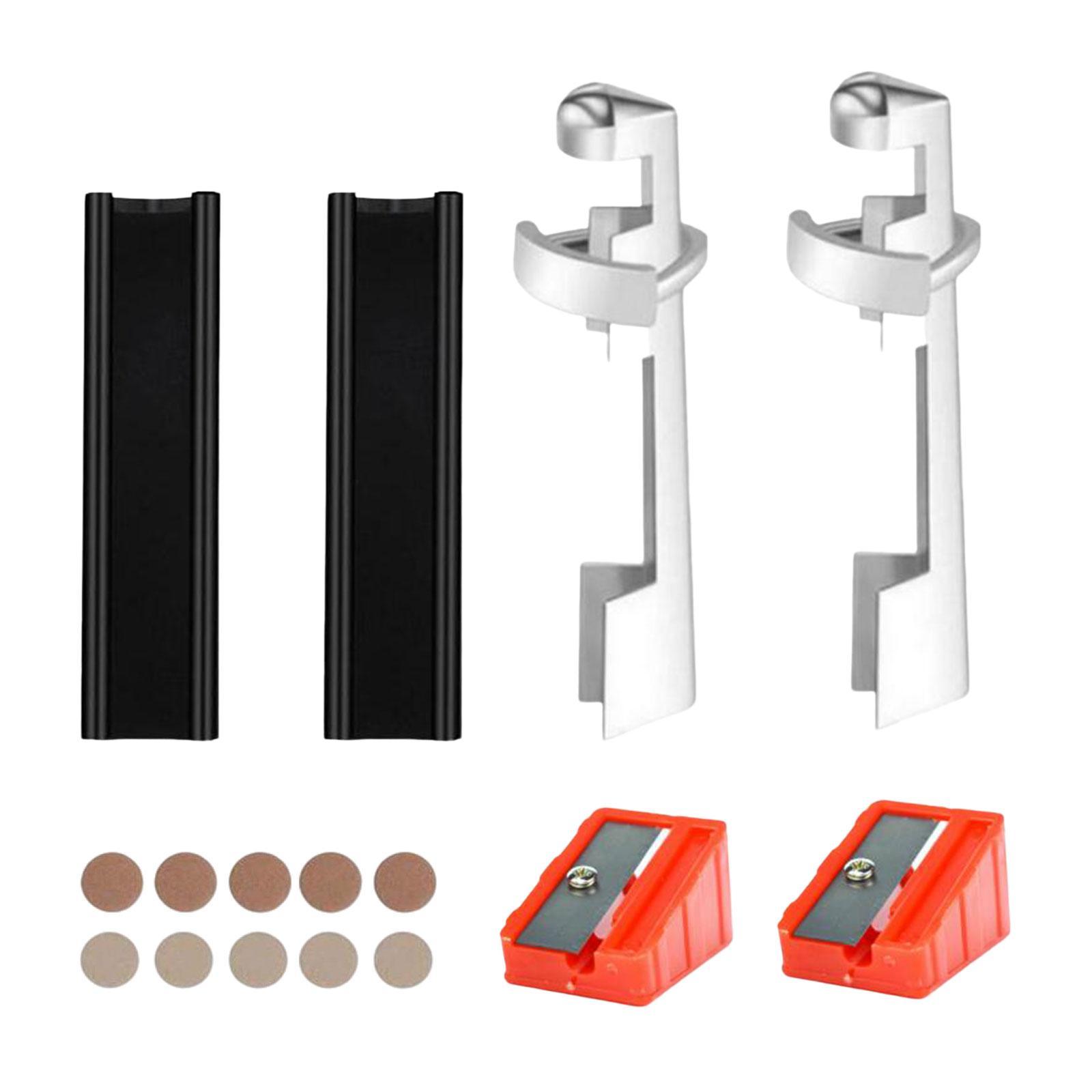 16pcs Pool Cue Repair Set: 2 Pool Cue Tip Clamp, 10 Billiard Cue Tips, 2 Shaping, 2 Planers