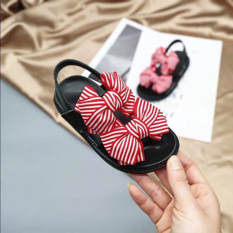 Sandal bé gái thắt nơ kẻ sành điệu và duyên dáng full size cho bé 1 đến 3 tuổi SG26