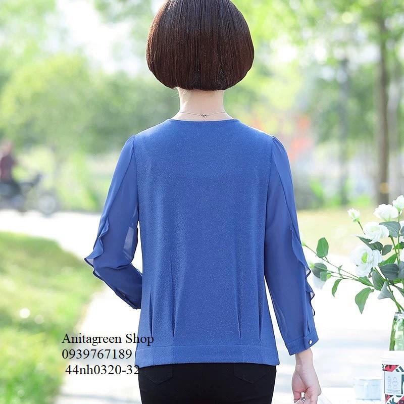 44nh0320-ÁO KIỂU KIM TUYẾN TRUNG NIÊN S-6XL
