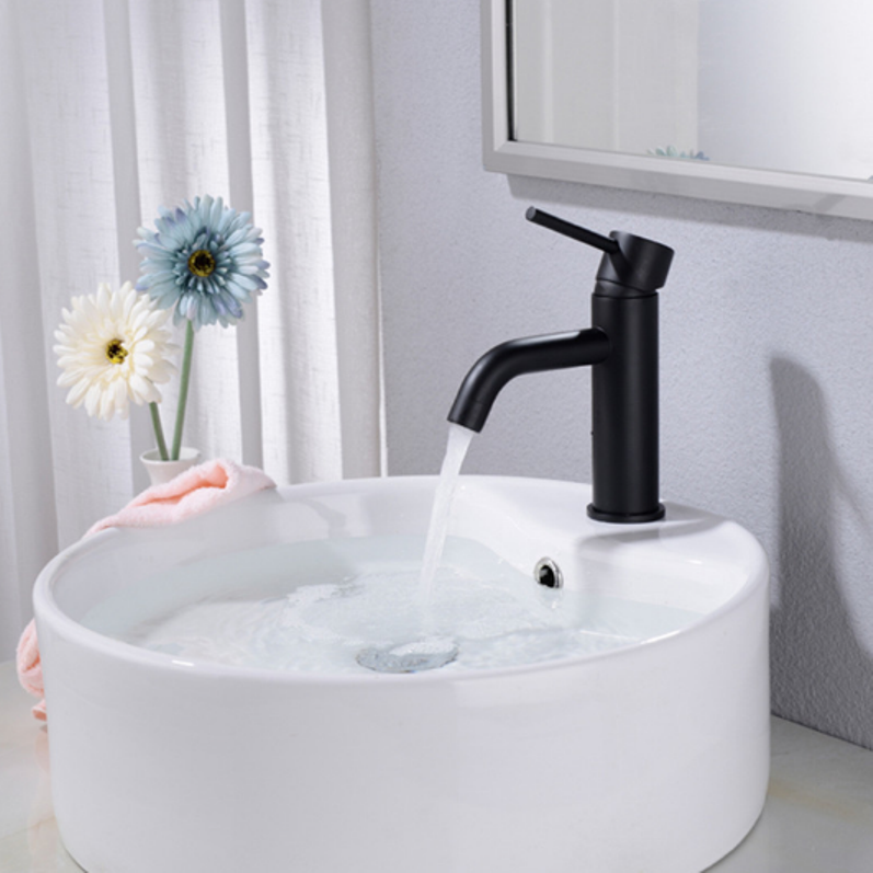 Vòi Lavabo nóng lạnh màu đen cao cấp - Inox 304 - Style 1