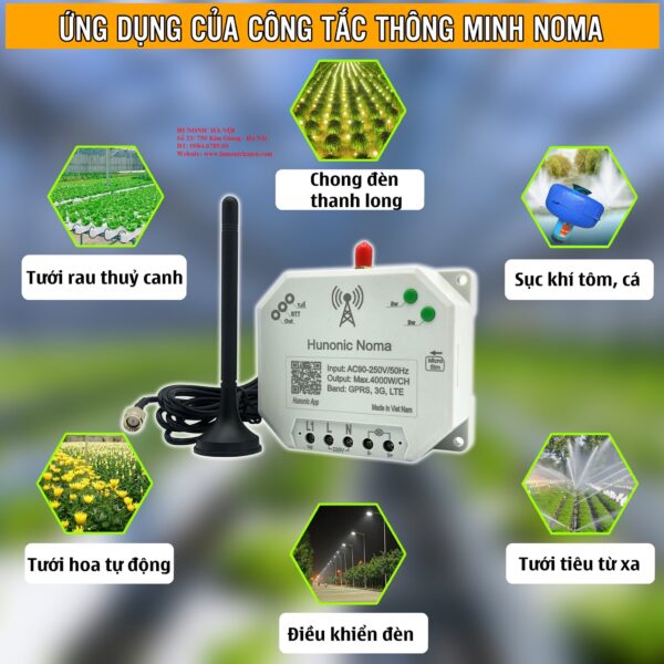 Công tắc HUNONIC NOMA - Điều khiển các thiết bị qua sóng điện thoại, không cần Wifi [CHÍNH HÃNG]