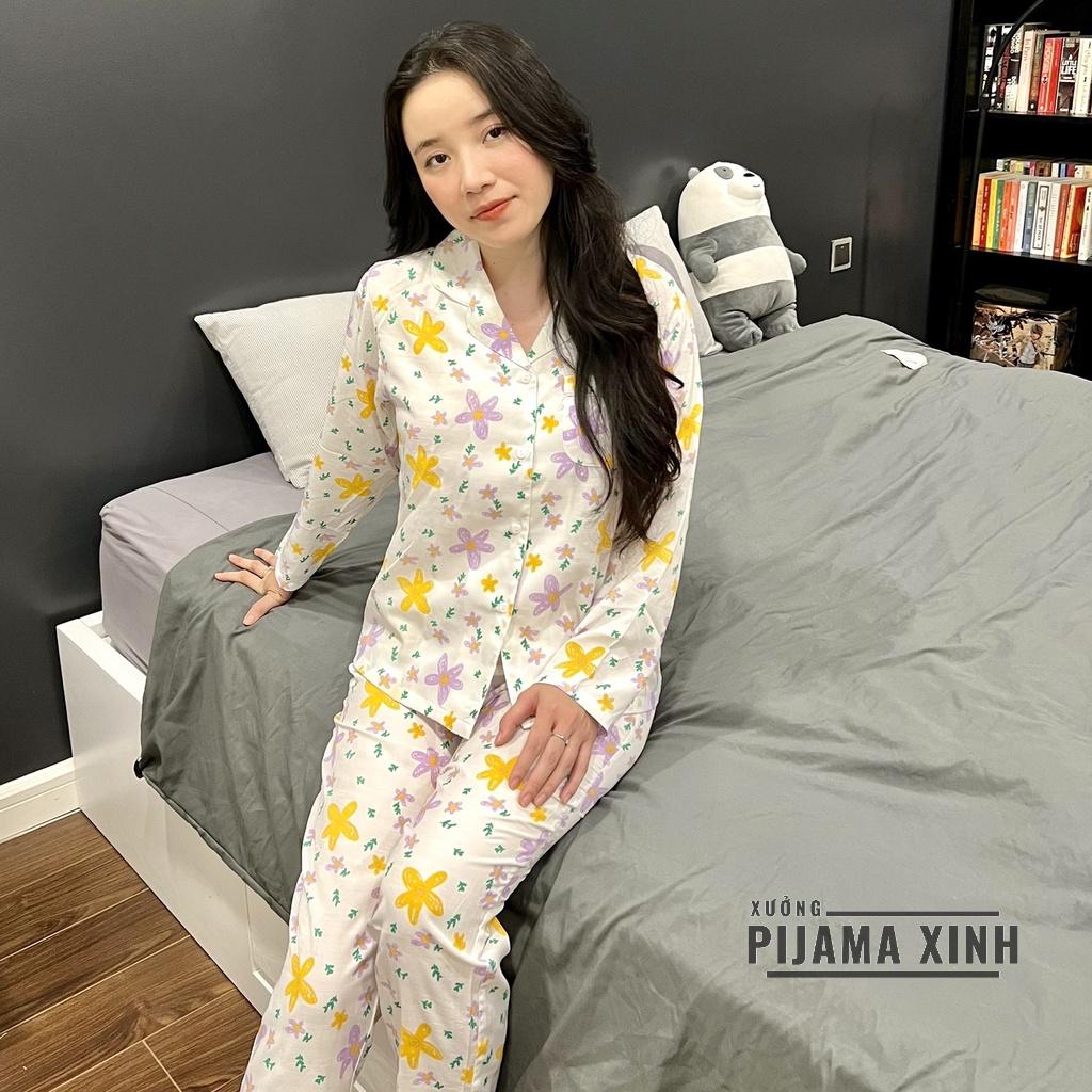 BỘ NGỦ NỮ - SET PIJAMA MẶC NHÀ HỌA TIẾT HOA DỄ THƯƠNG