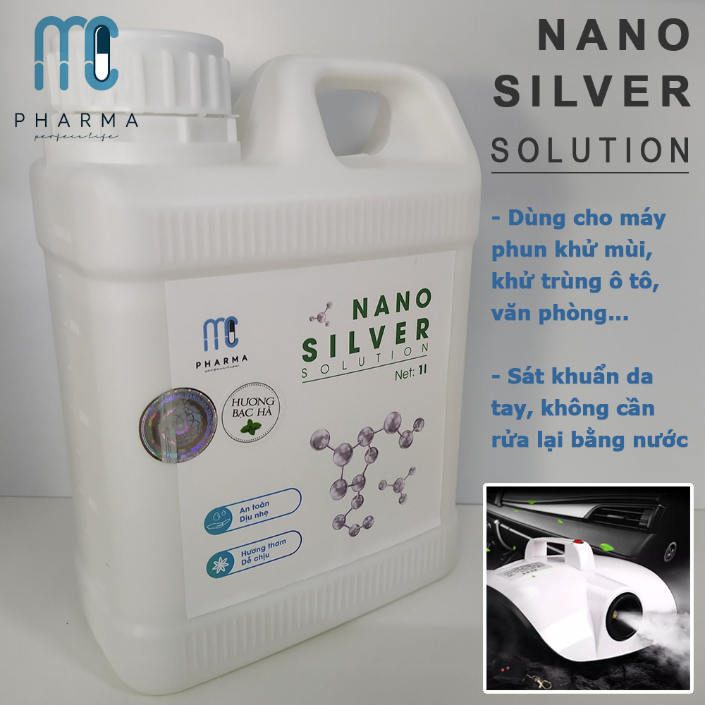 Dung dịch Nano Bạc MC Pharma khử mùi khử khuẩn cho xe ô tô, nhà cửa, văn phòng dùng cho máy phun khói