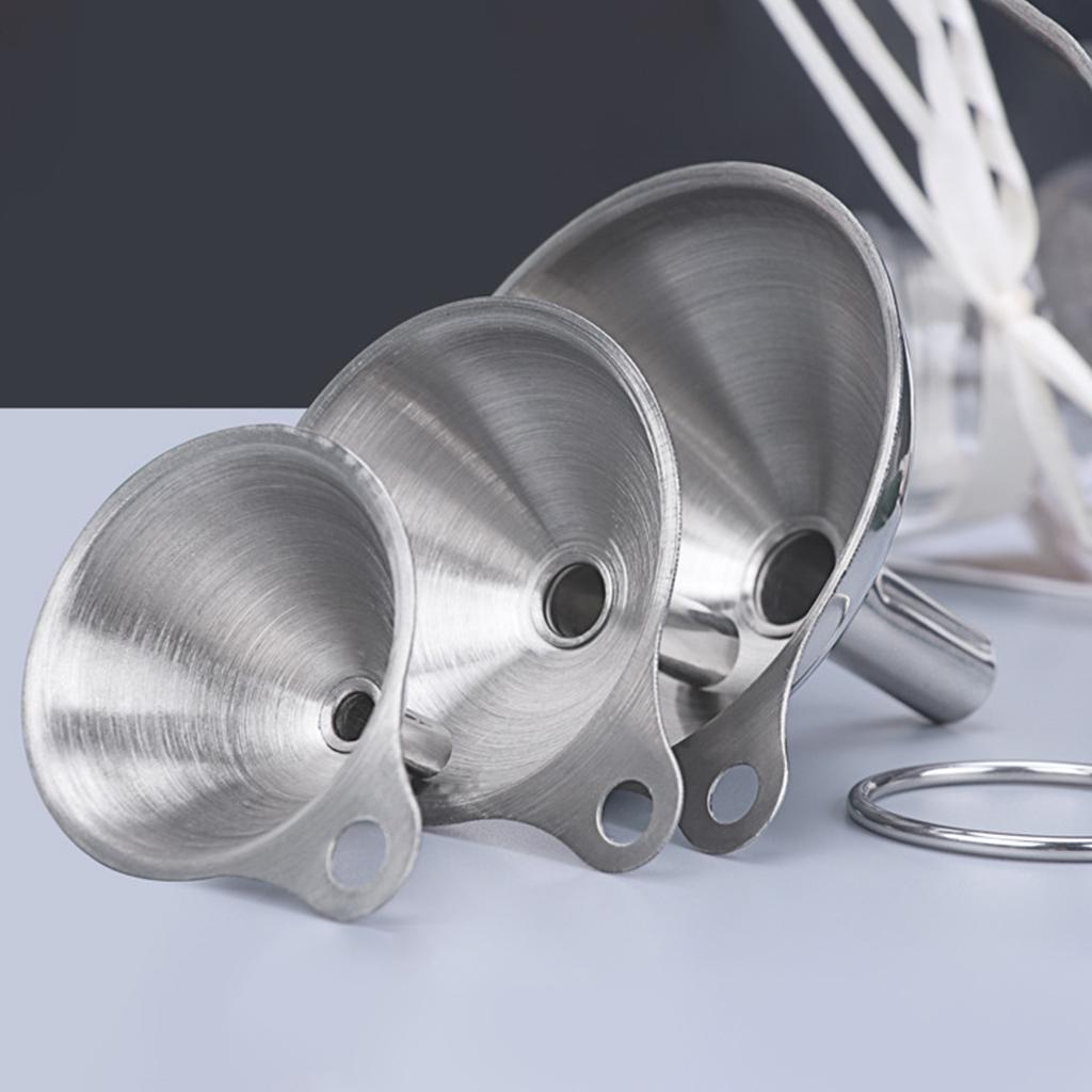 Set of 3 Stainless Steel Kitchen Funnels for Transferring