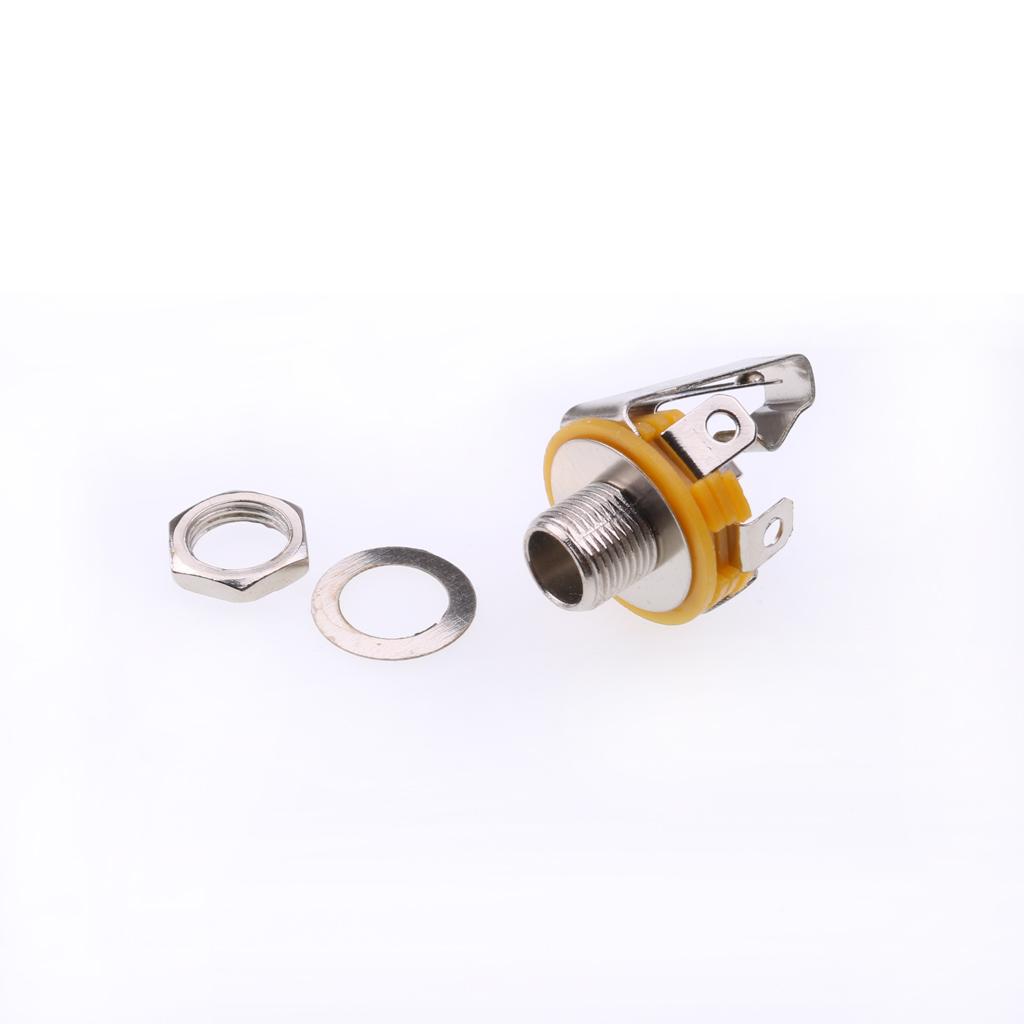 Sunnimix 5X1/4  6.35 Mm Đầu Vào Âm Thanh Stereo Đầu Ra Jack Cắm Ổ Cắm Đàn Guitar Điện Bass