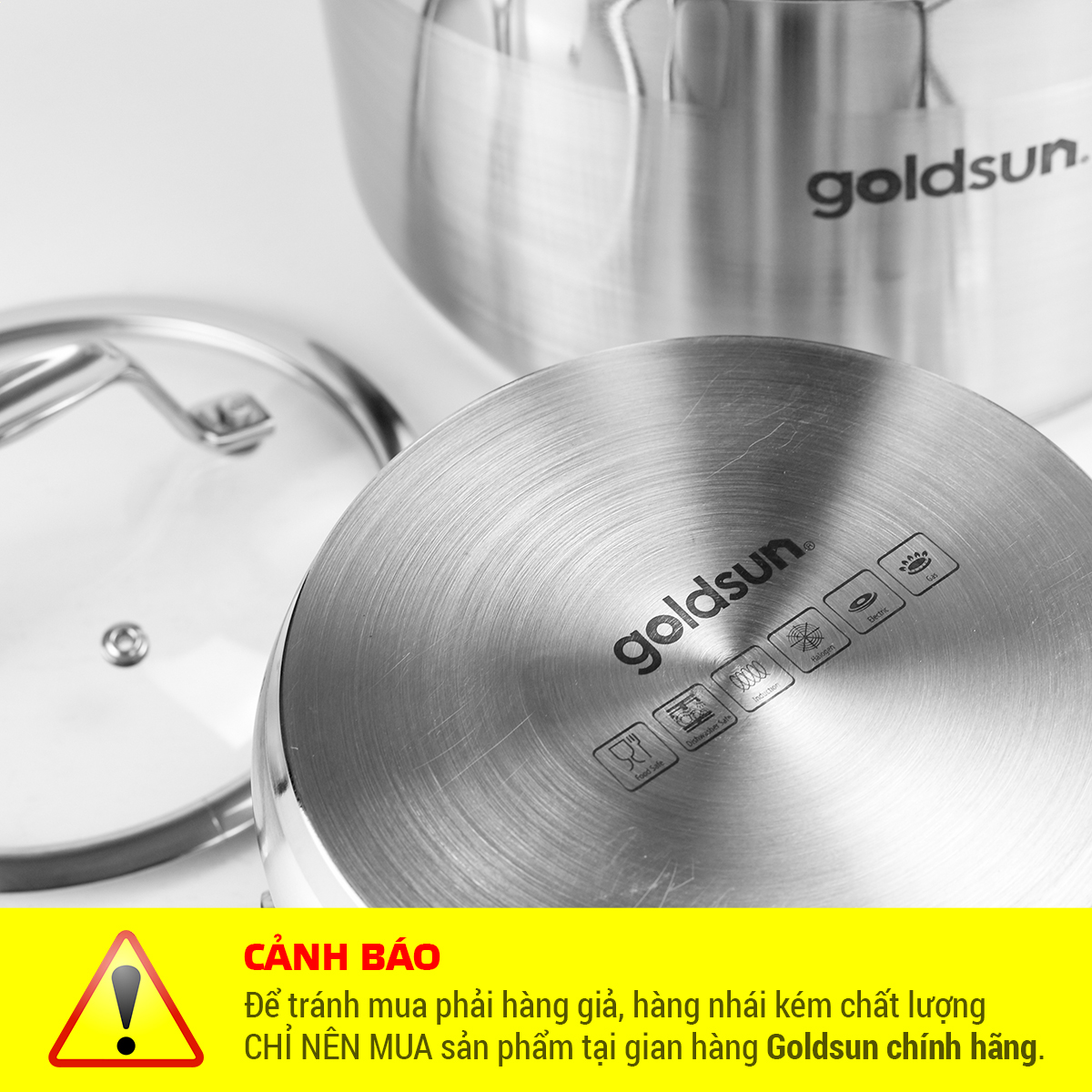 Bộ Nồi Inox Đáy Từ Goldsun GH10-3306SG