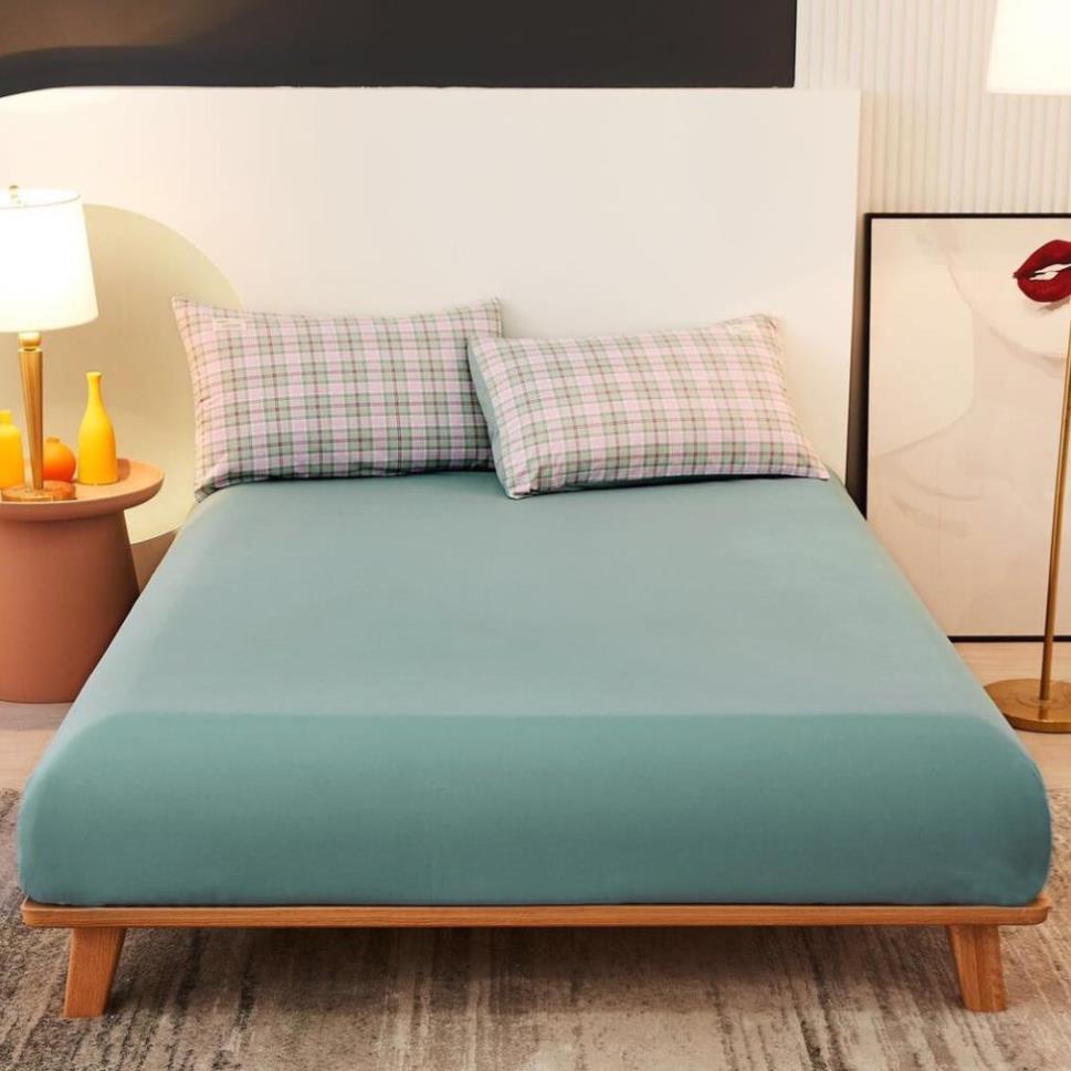 Bộ chăn ga gối Cotton TC sọc caro 4 món đủ kích thước 1m2 đến 2m*2m2