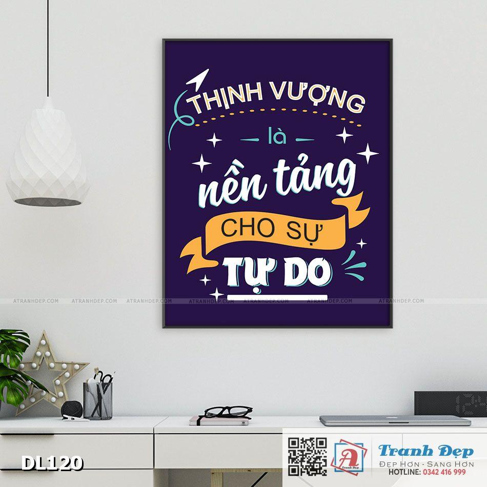Tranh động lực trang trí văn phòng làm việc - Thịnh vượng là nền tảng cho sự tự do - DL120