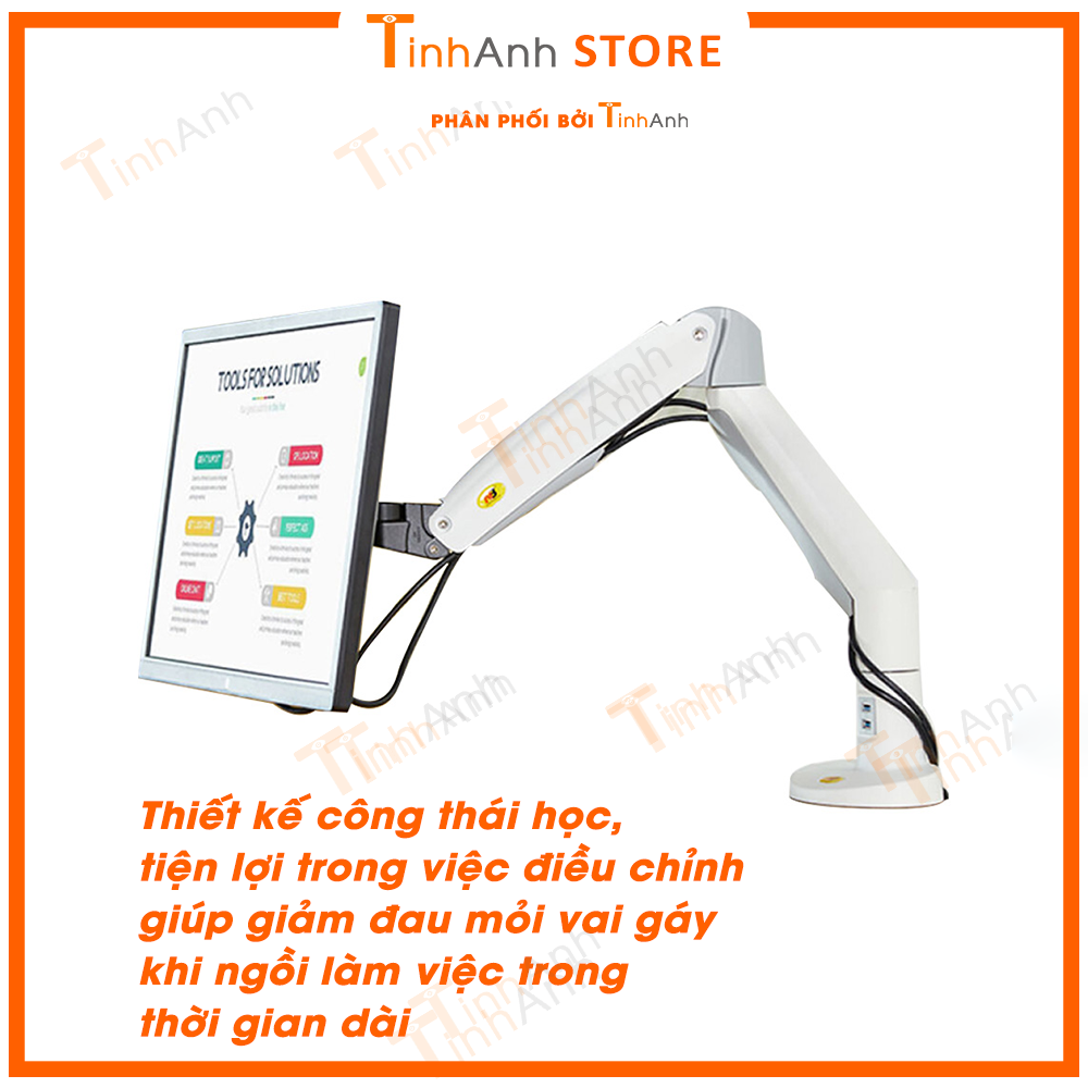 Giá treo màn hình máy tính Cao Cấp NB F100A 22 - 35 inch Arm màn hình tải trọng 12Kg Mẫu mới 2021 - Hàng Nhập Khẩu