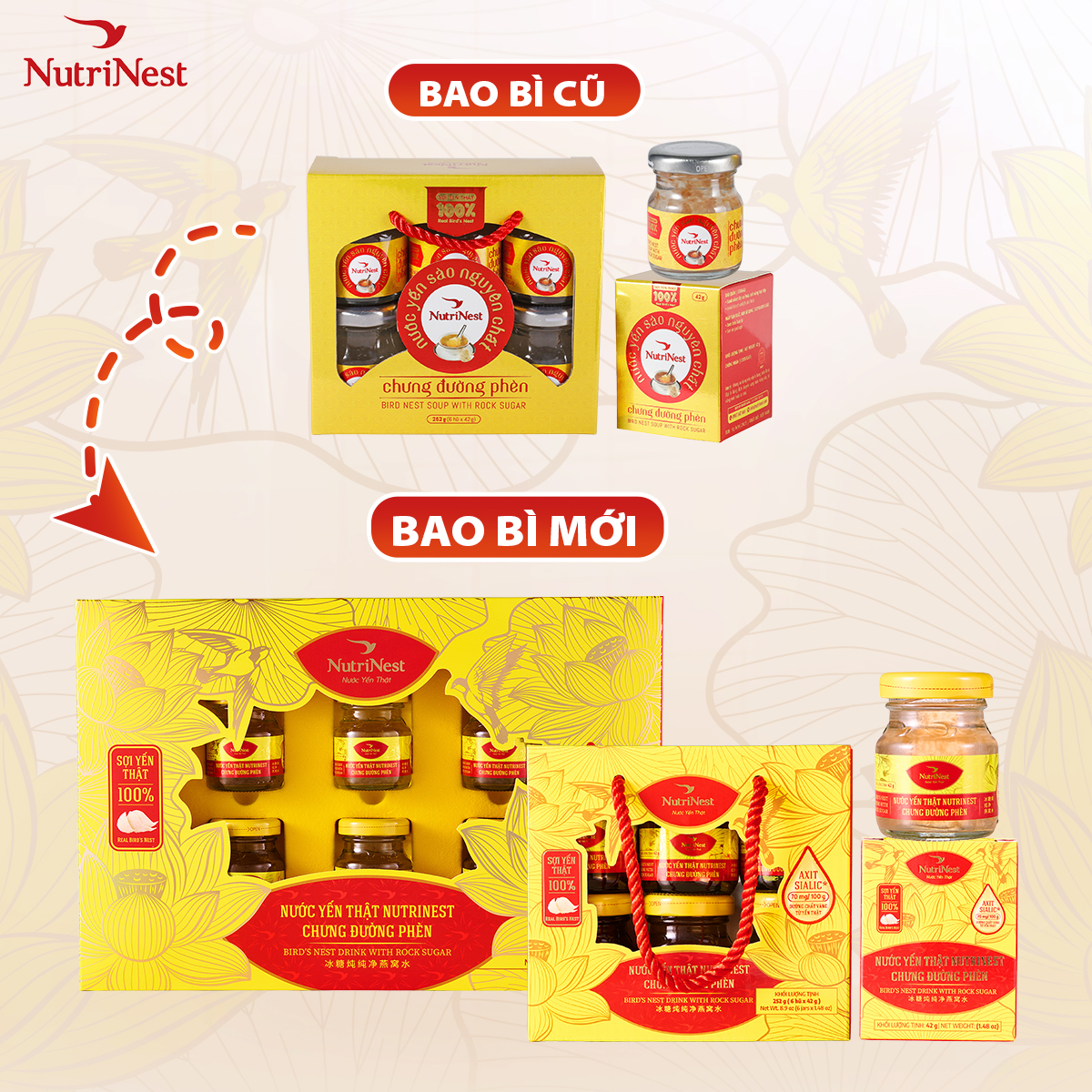 Nước Yến Chưng Đường Phèn Nguyên Chất NutriNest Bồi Bổ Sức Khỏe 42g