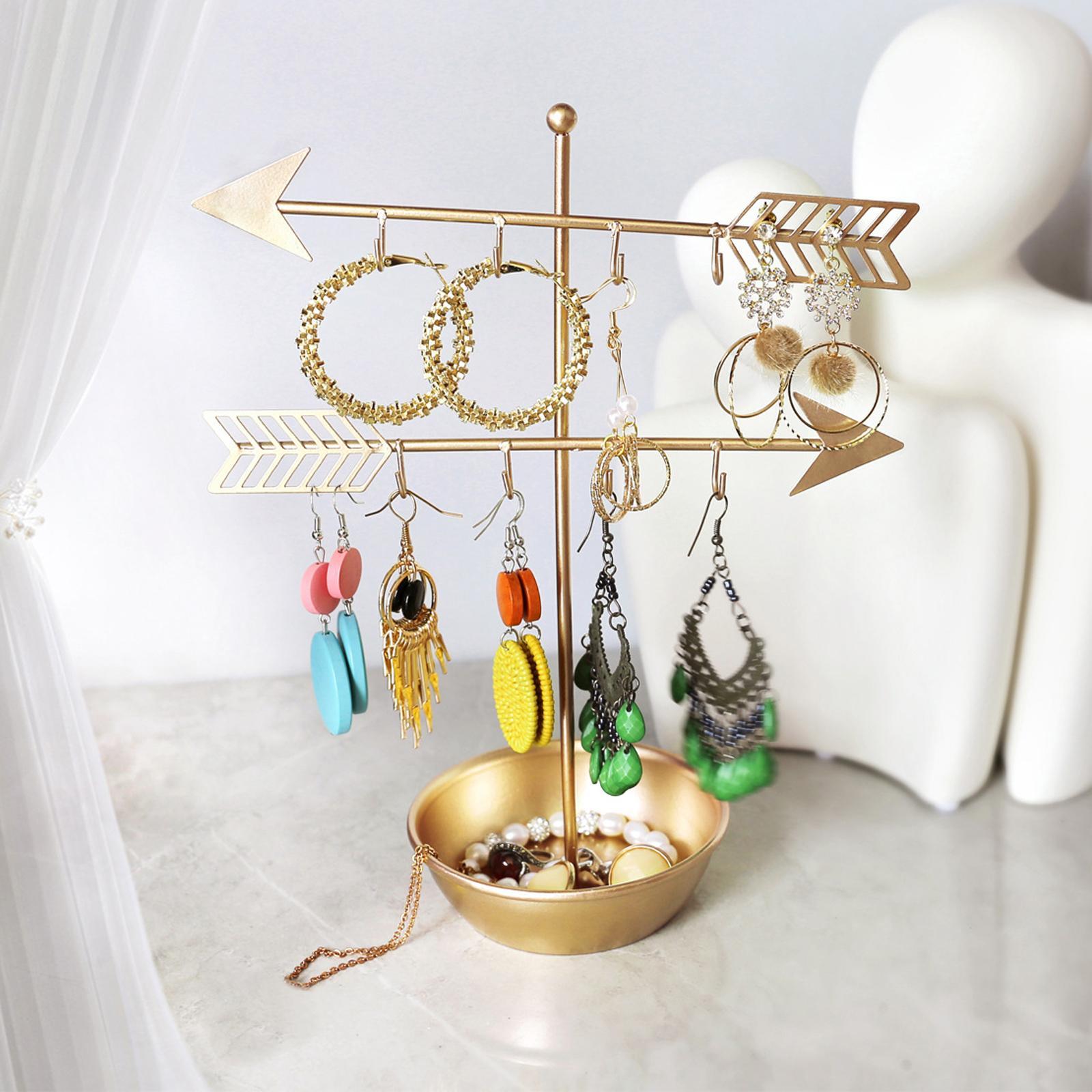 Tabletop Jewelry Organizer Display Stand Round Tray for Bracelet Pendant
