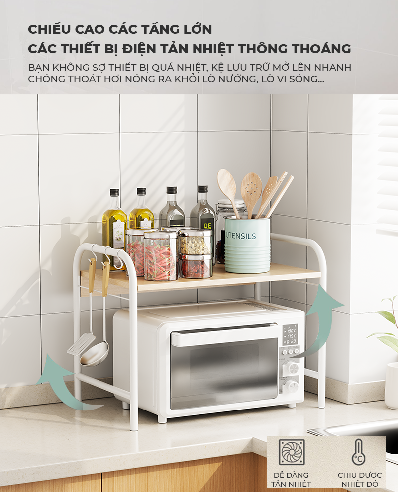 Kệ nhà bếp 3 tầng đa năng khung thép chống ghỉ phủ sơn tĩnh điện thương hiệu IGA - GM140 / GM141