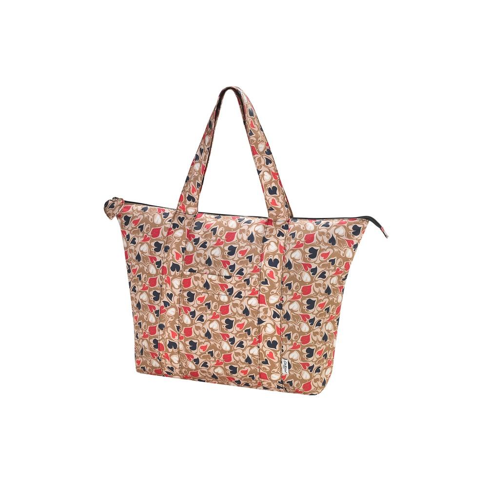 Cath Kidston - Túi đeo vai/The Slouch Tote - Marble Hearts Ditsy - Brown -1041132