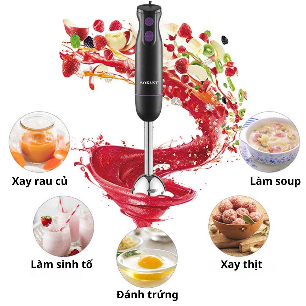 Máy xay cầm tay đa năng SOKANY SK1705 - Xay nhuyễn nhanh thực phẩm, có thể xay cháo - HÀNG CHÍNH HÃNG - DELIYA