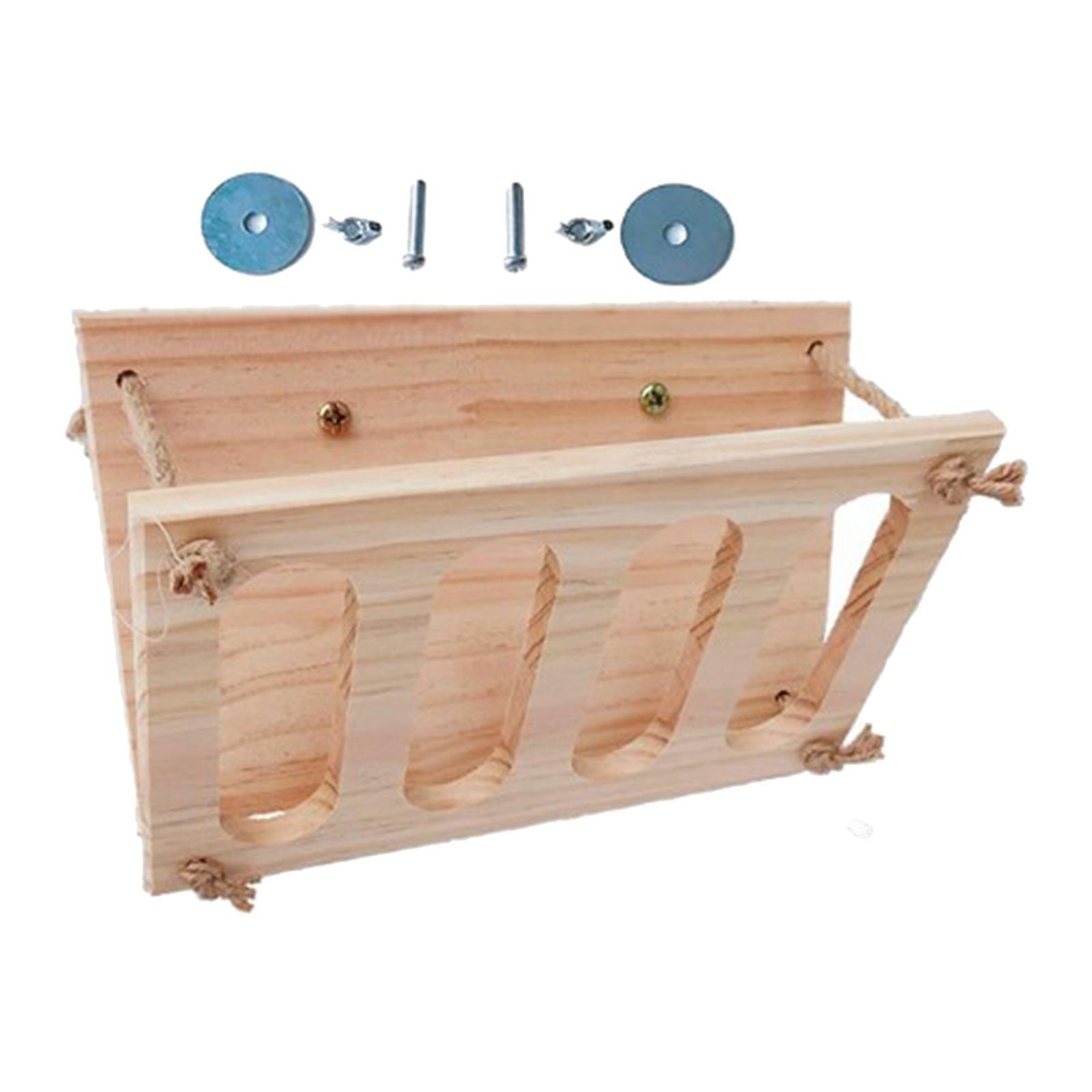 Durable Wood Rabbit Hay Feeder Food Manger Grass Holder Accessories Hamster