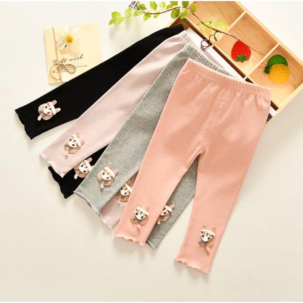  Quần legging thun ôm chất cotton mềm mịn cho bé gái mặc thu đông cực đẹp