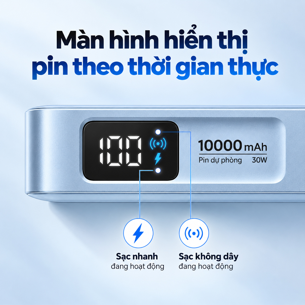 Sạc dự phòng từ tính Ugreen Power Bank Magnetic Wireless 25W 10000mAh PB773 - Hàng chính hãng