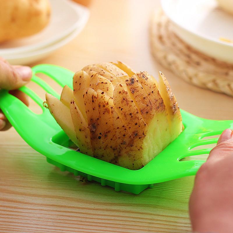 Stainless Steel Potato Slicer Fries Vegetable Cutter Chopper Chips Making Tool Potato Cutting Fries Tool Kitchen Accessories