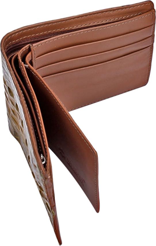 Ví Nam Da Cá Sấu Gai Lưng Huy Hoàng HT2231 (12.5 x 10 cm) - Rêu