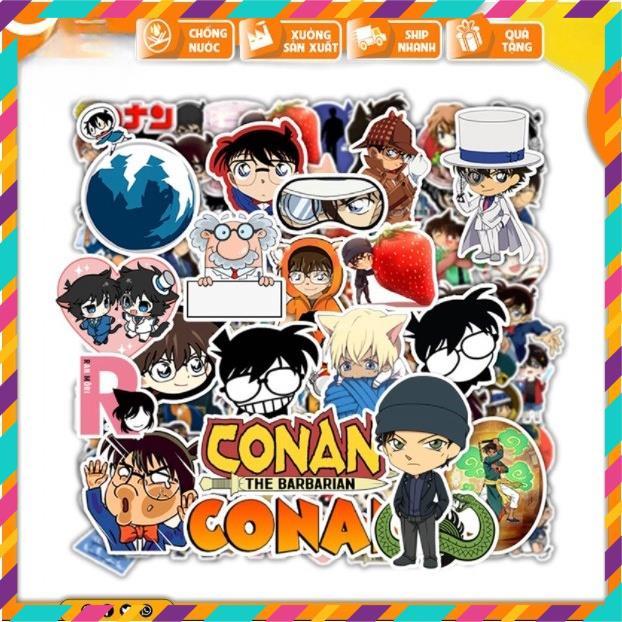 Sticker Thám Tử Lừng Danh Conan, Dán Nón Bảo Hiêm, Điện Thoại, Laptop, Chống Nước, Chống Bay Màu